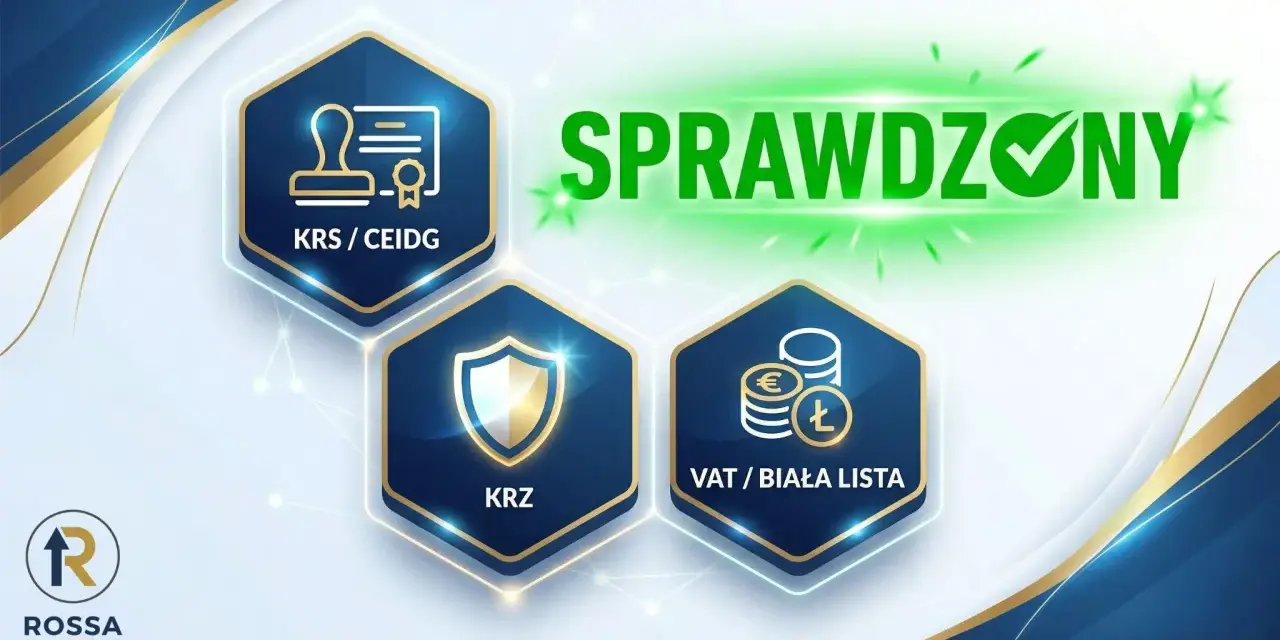 Sprawdź swoją firmę w KRS/CEIDG, KRZ (krajowy rejestr zadłużonych) i VAT/białej liście.